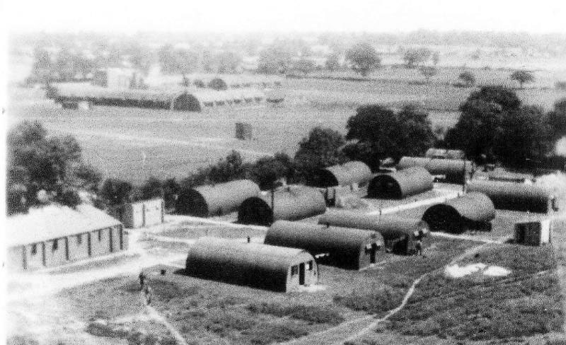 714 BS area viewed from water tower 448th bomb group